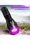 150LM XPE+UV Zoom Flashlight 395nm Backlight Ultraviolet Detector Torch