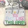Hand Draw English you Customize Art Bag For women Handbags Designer Shoulder Bag 100% Genuine Leather Unique personality Fashion