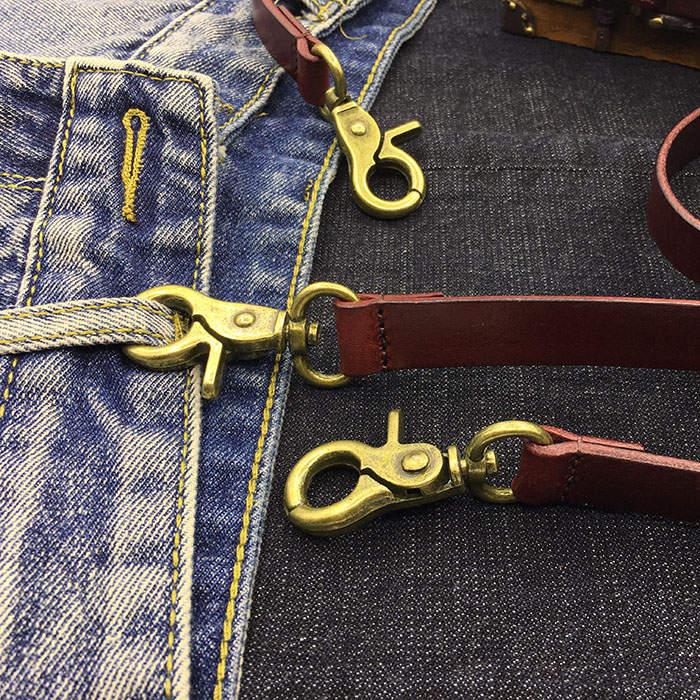 Genuine Full-Grain Leather Suspenders - Vintage-Inspired Unisex Straps