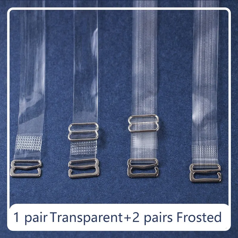 3Pairs=6Pcs Metal Buckle Bra Straps Belt Women's Elastic Bra Transparent Silicone Adjustable Womens Intimates Accessoires
