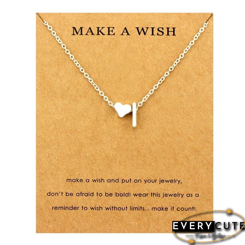 Fashion 26 Letters Sweater Chain Necklace Tiny Love Heart Pendants for Women Collier Lovers Gift Choker Necklace Pendant Gifts Jewelry Friendship Gifts
