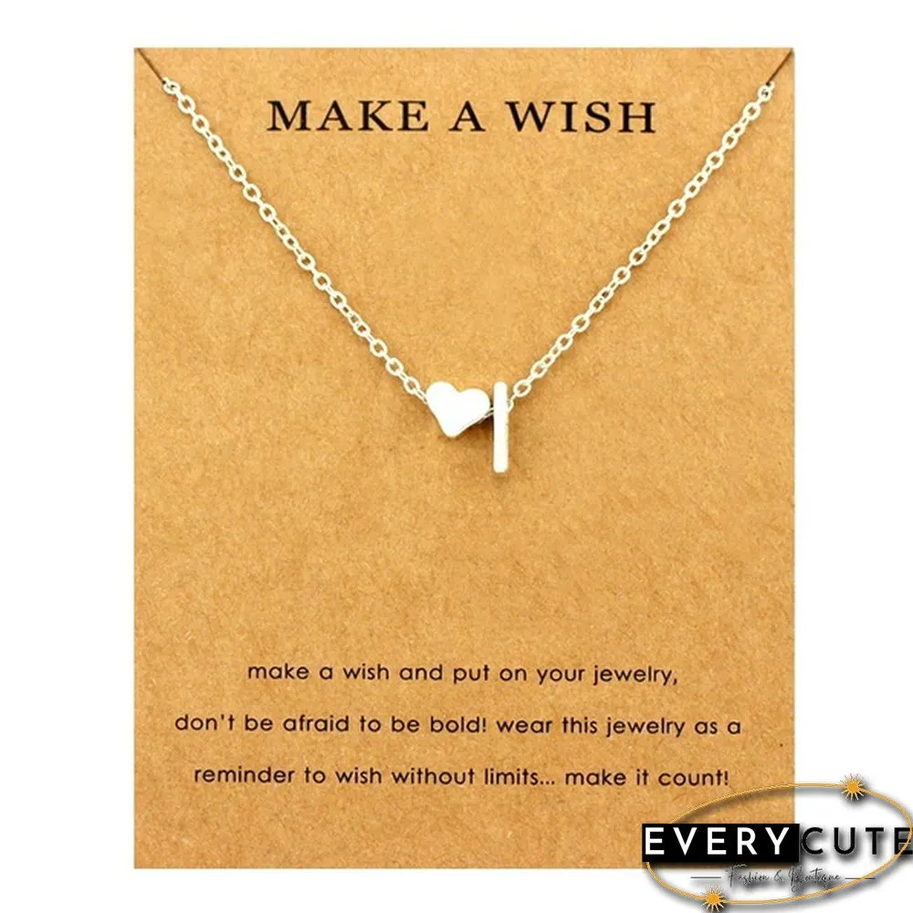 Fashion 26 Letters Sweater Chain Necklace Tiny Love Heart Pendants for Women Collier Lovers Gift Choker Necklace Pendant Gifts Jewelry Friendship Gifts