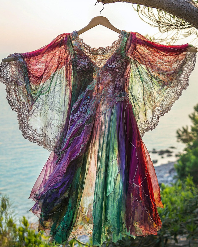 Summer Holiday Ruffle Lace Contrast Maxi Dress b289