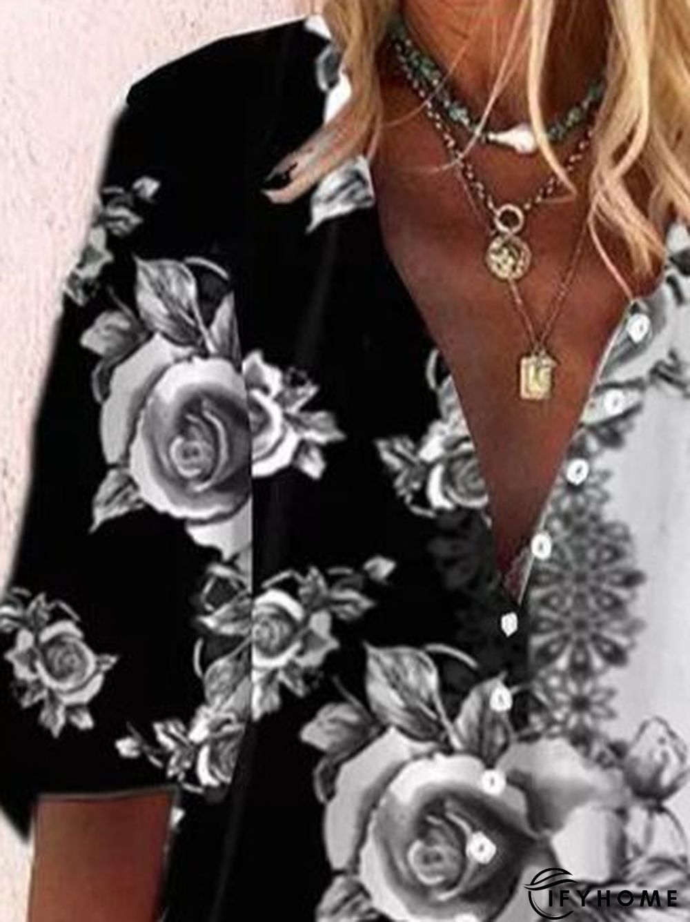 Loose Casual Floral Cotton-Blend Blouse | IFYHOME