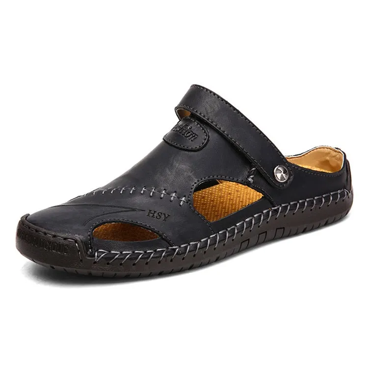 2020 New Leather Men's Sandals Classic Roman Sandals Casual Comfortable shoes Summer Outdoor Beach Man Sandals Sneakers 38-48