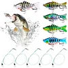 5Pcs Sinking Wobblers Fishing Lures Multi-Section Hard Bait for Pike Bass Trout