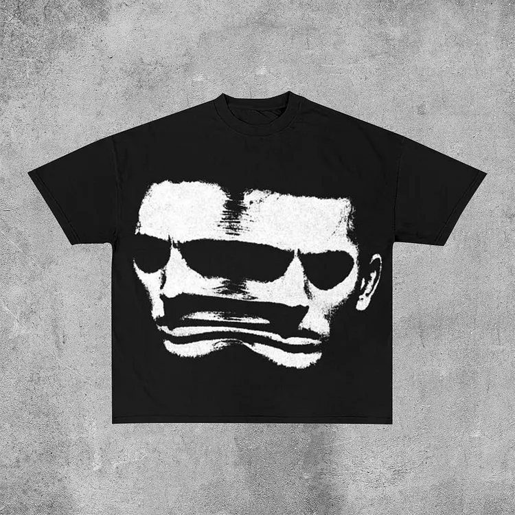 Vintage Double Face Graphic 100% Cotton Letter Print T-Shirt