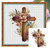 (Stamped/Counted) Wooden Flower Cross - 11CT Cross Stitch 40*40cm