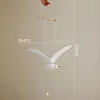 Flying Seagull Living Room Balcony Bay Window Aerial Hanging Decoration Children's Room art Creative Wooden Flying Bird Ornaments Suitable For Unique Home Decoration, Balcony, Baby Mobile Crib