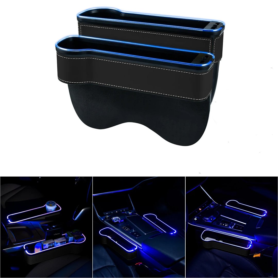 Car seat gap colorful atmosphere light storage box