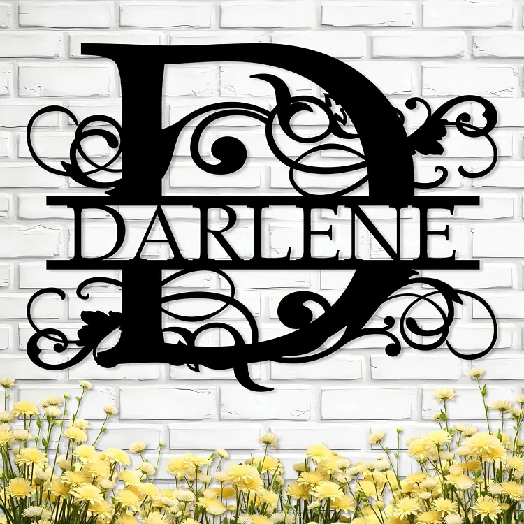 Custom Metal Signs | Metal Name Sign | Family Name Sign Wall Decor | Metal Last Name Sign | Split Letter Monogram | Outdoor Metal Wall Art | Metal Art | Personalized Wedding Gift | Housewarming Gifts