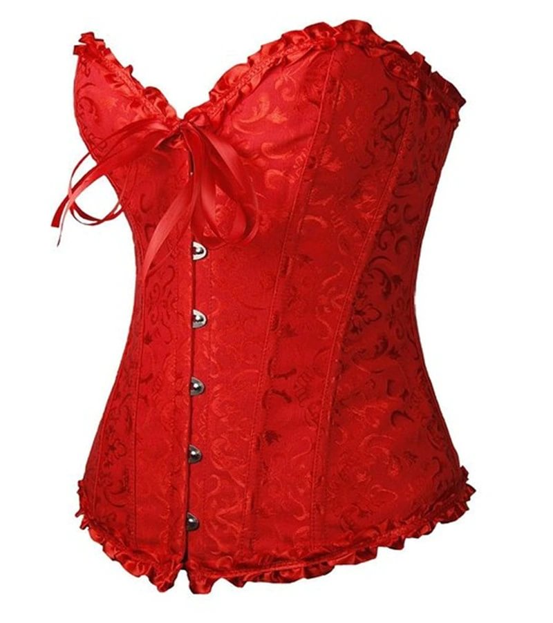 Billionm Sapubonva Corset Sexy Women's Plus Size Corsets and Bustiers Overbust Floral Gothic Brocade Corselet Clothing Top White Black
