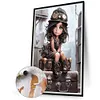 (US Local)Girl on The Suitcase-Paint By Numbers Kit(50x70cm)