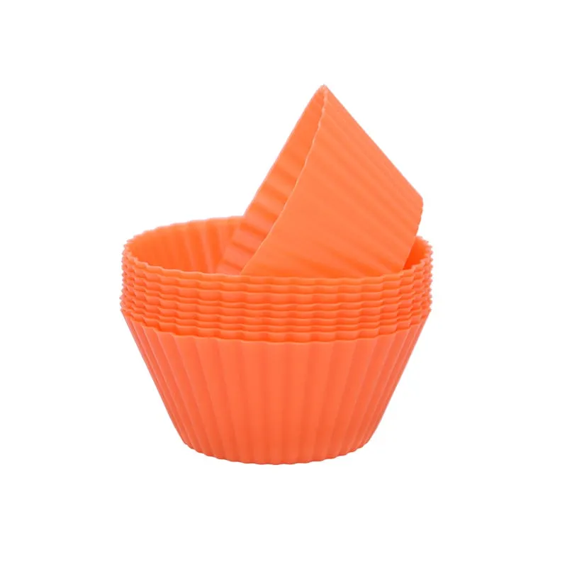 12pcs Silicone Cake Mold Round Muffin Cupcake Baking Molds Reusable DIY Cake Decorating Tools Wedding Birthday Party Decorations