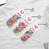 3Pcs Special Shaped Blessing Flowers DIY Diamond Painting Bookmark Making Kit
