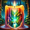 Diamond Painting-DIY Full Round Drill Forest Candle