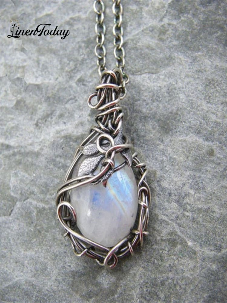 Vintage Moonstone Necklaces Silver Accessories