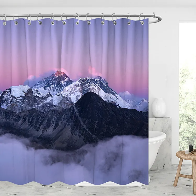 Beautiful Scenery of the Summit of Mount Everest Shower Curtains