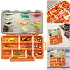 63pcs Fishing Lures Kit Soft and Hard Bait Set with Tackle Box Fishing Lures Set