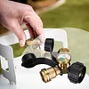 Y Splitter Adapter Propane Adapter with Gauge 2 Way Gas Adapter for Camping