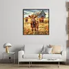 Highland Cattle-Full Embroidery 2 Strands 14CT Stamped Cross Stitch-40*40CM