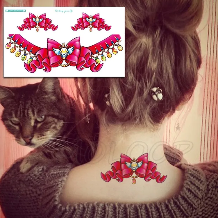 Temporary Tattoo Sticker Totem Flower Arrow Color Sexy Chest Back Fake Tatoo Waterproof Flash Tatto Body Art for Woman Girl