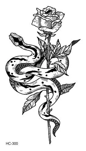 Temporary Tattoo Sticker 10.5*6cm fashion Cobra snake tattoo for men tatto stickers flash tatoo fake tattoos Waterproof Body Art