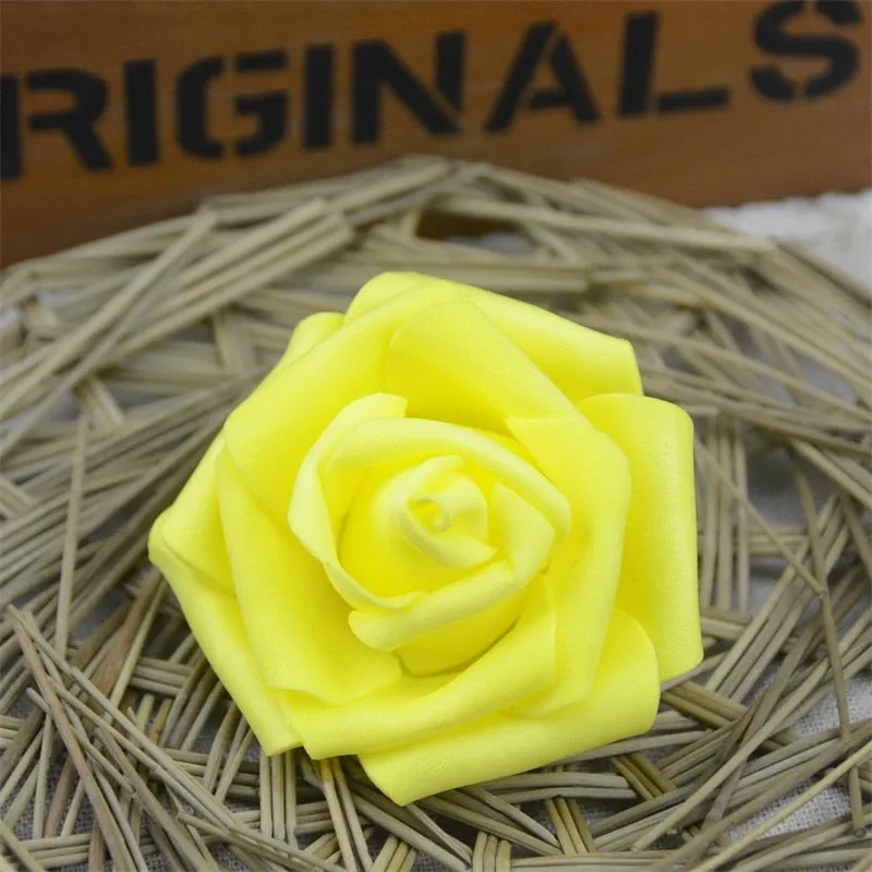 50pcs 6cm Artificial PE Foam Rose Flower Heads For Wedding Home Party Decoration DIY Garland Craft supplies Fake Flowers Ball