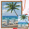 (No Printed Canvas)Counted Cross Stitch 11CT-Beach 46*36cm/18.11*14.17in
