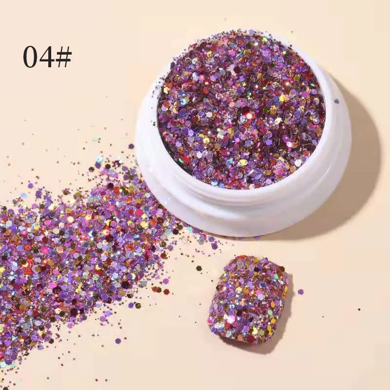 Iridescent 3D Ultrathin Sequins Nail Glitter Flakes Slices Purple White Sparkly DIY Tips Dazzling Paillette Nail Art Decorations