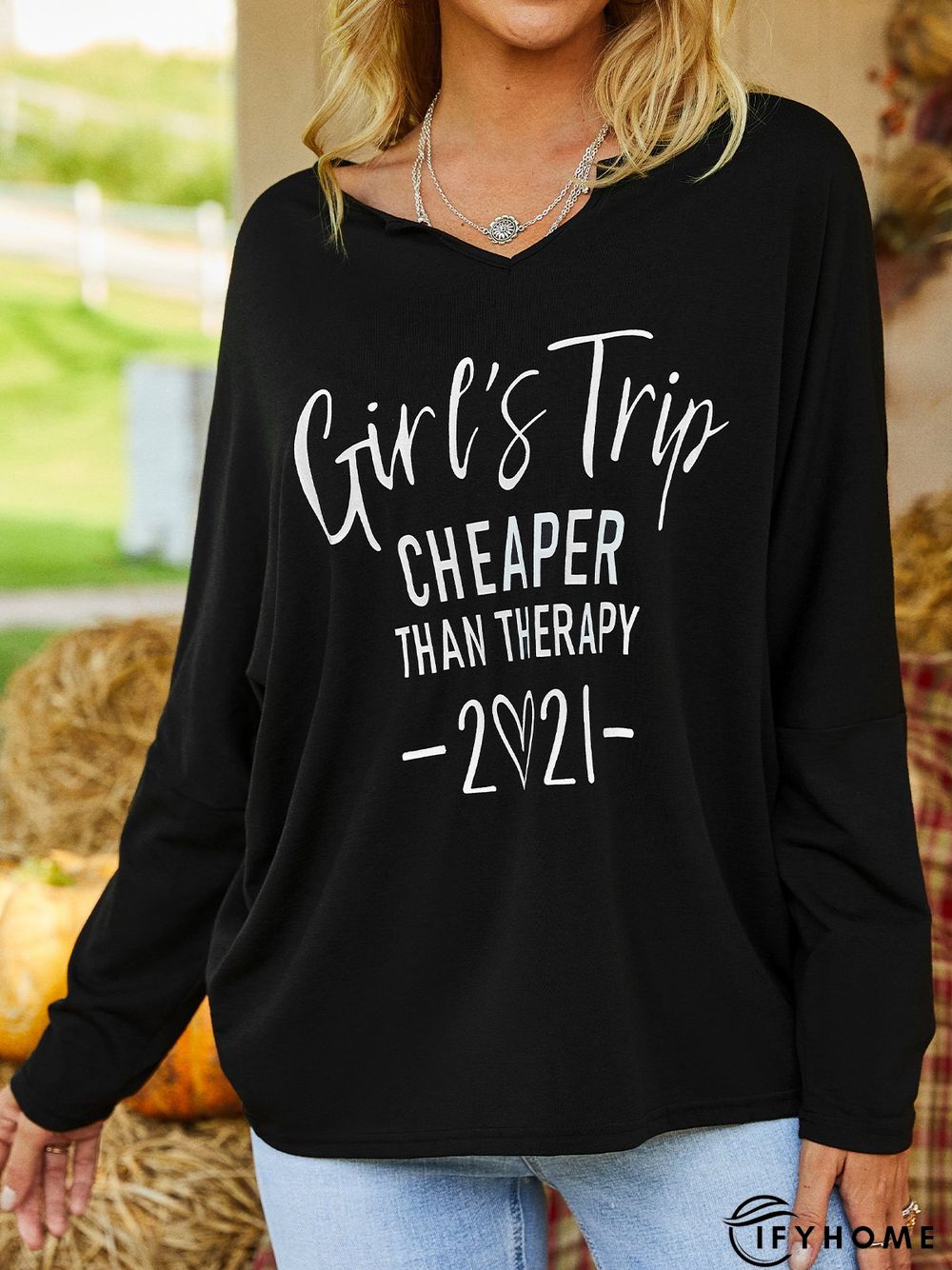 Casual Polyester Cotton Letter Tunic T-Shirt | IFYHOME