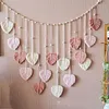 (Finished Product)Macrame Wall Hanging Macrame Leaves Tapestry Wall Hanging Decoration Boho Leaf Feather Tassel Garland Tapestry for Bedroom Living Room Nursery Decor