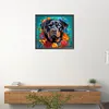 (US Local)Dog with Garland 5D DIY Full Drill Round Big Size Diamond Painting Kit Home Wall Room Decor 40x35cm