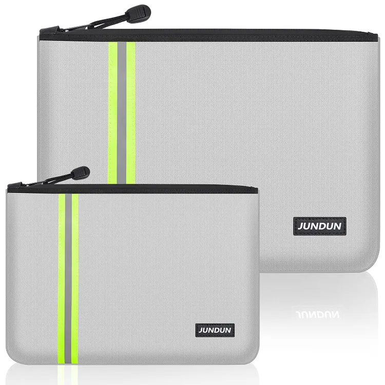 JUNDUN Document Bags Upgraded 2 Pack - Sliver (14&rdquo;x10&rdquo; | 10.6&rdquo;x6.7&rdquo;)