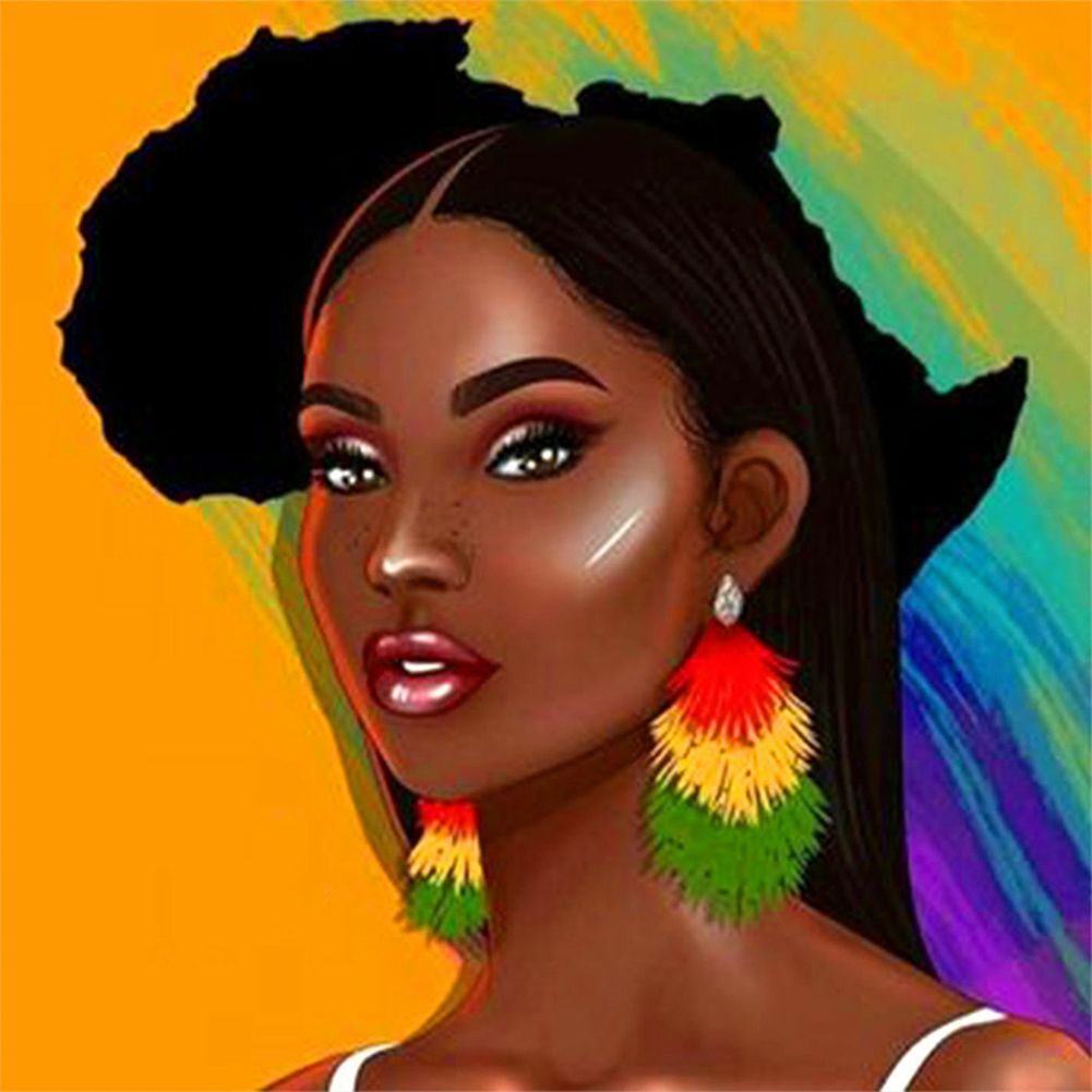 Rainbow Girl-Paint by Numbers-16"x16"/40x40cm