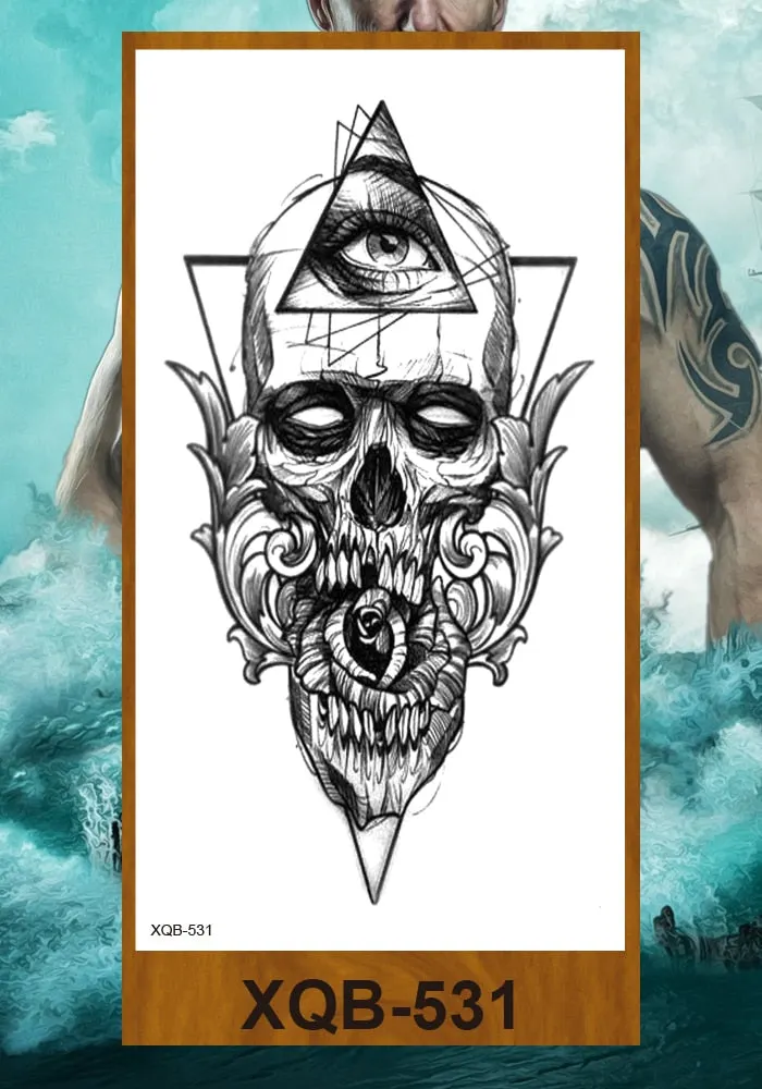 Tattoo Sticker Tribal Mighty Tiger Tatoo Men Women Africa Serengeti Lion Temporary Tattoo Black Indian Warrior Waterproof Flash