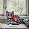 Diamond Painting Acrylic Cat Desktop Ornament Rhinestones Decorations for Adults