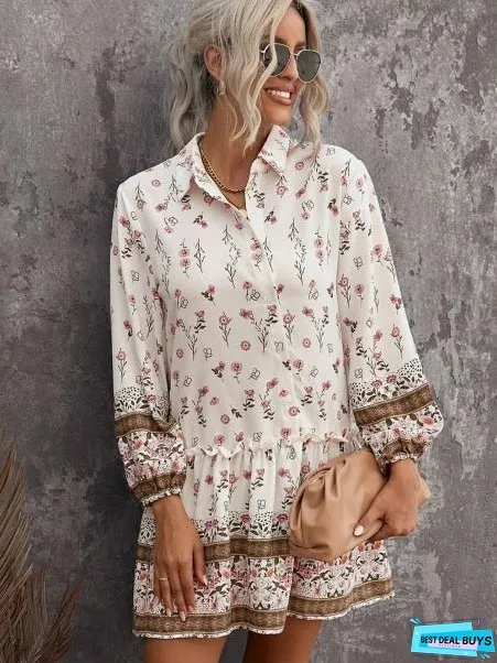 Balloon Sleeve Shirt Dress