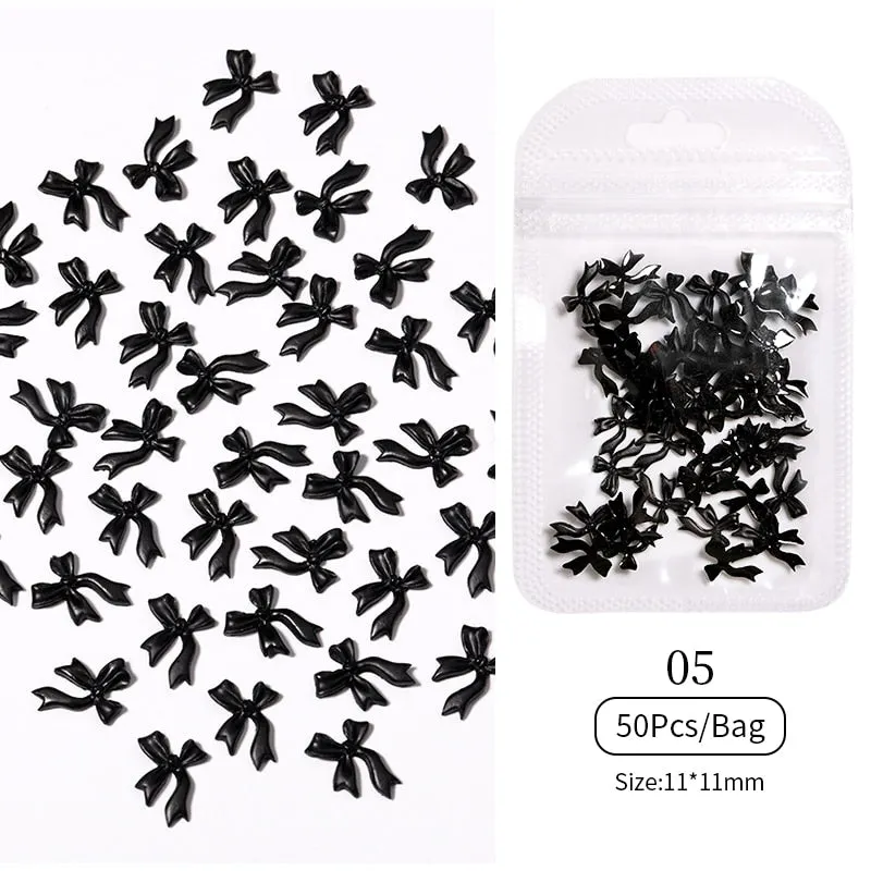 48pcs Mixed Size Aurora Little Bear Nail Art Accessories Resin Kawaii Bear Stereo FlatBack 3D Fashion Fingernail DIY Decoration-Nail Inspo