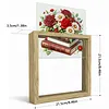 Diamond Painting Wooden Double-Sided Rose and Book Ornaments Kit with Photo Frame Desktop