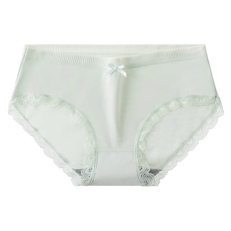 Women's Cotton Panties Sexy Seamless Underwear For Women Large Size Mid Low Waist Lace Underpants Female Soft Invisible Briefs