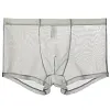 Men's sexy ultra-thin transparent mesh boxer briefs