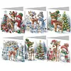 6Pcs Christmas Snowman DIY Diamond Painting Card for Friends Family Gift