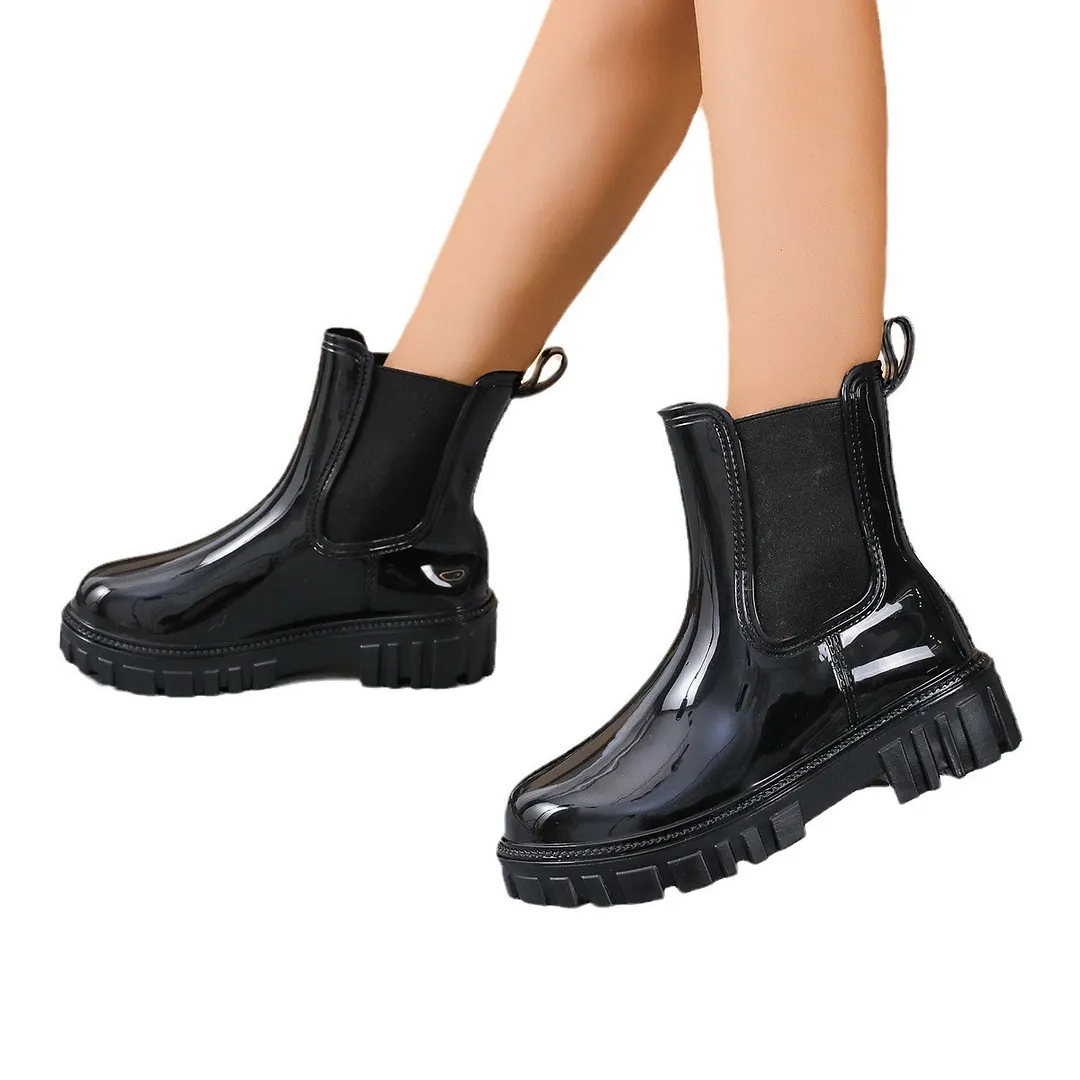 Churchf Churchf New Stylish Round-Headed Chelsea Ankle Boots Match Women's Martens