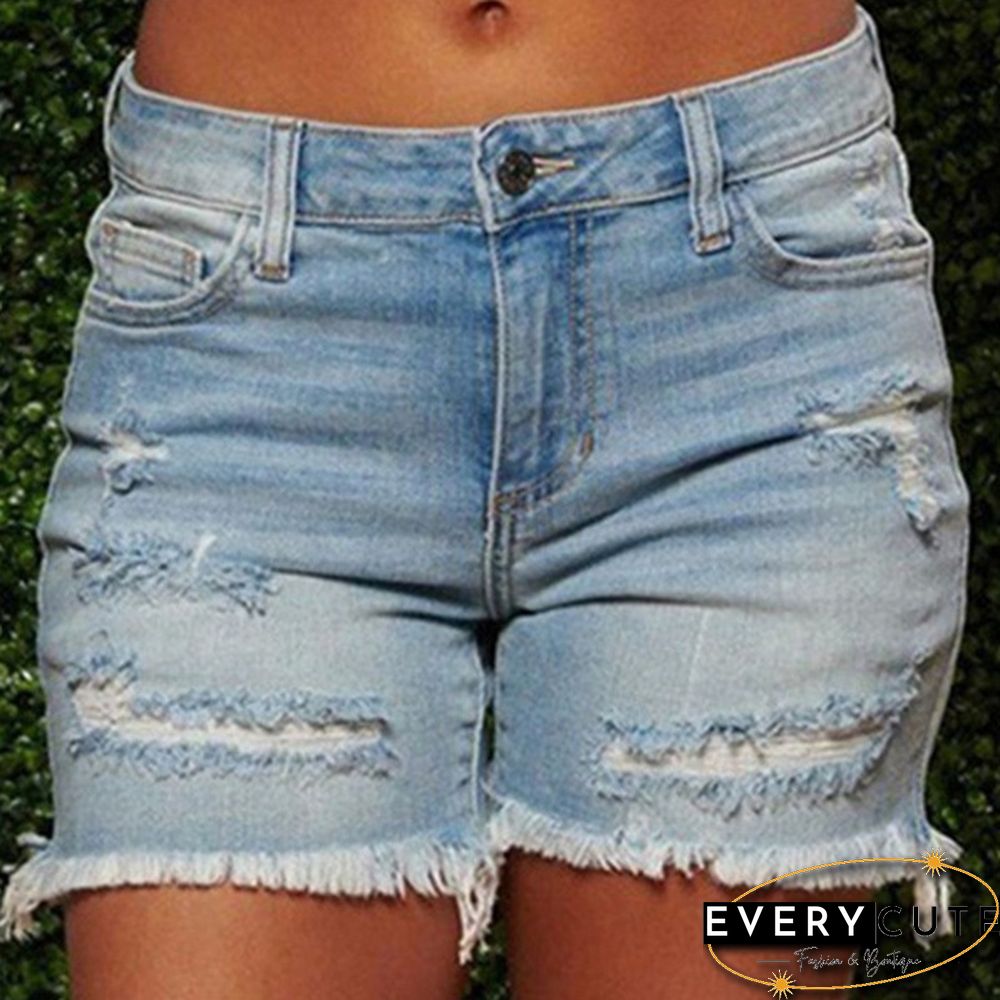 Plus Size Womens Ladies High Waist Short Jeans Shorts Denim Pants