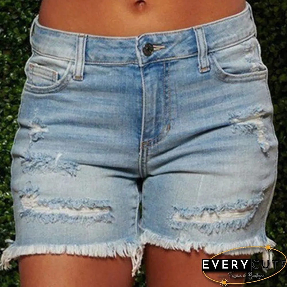 Plus Size Womens Ladies High Waist Short Jeans Shorts Denim Pants