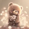 >SALE<Full Embroidery Eco-cotton Thread 11CT Printed Bear Cross Stitch Kit 40x40cm