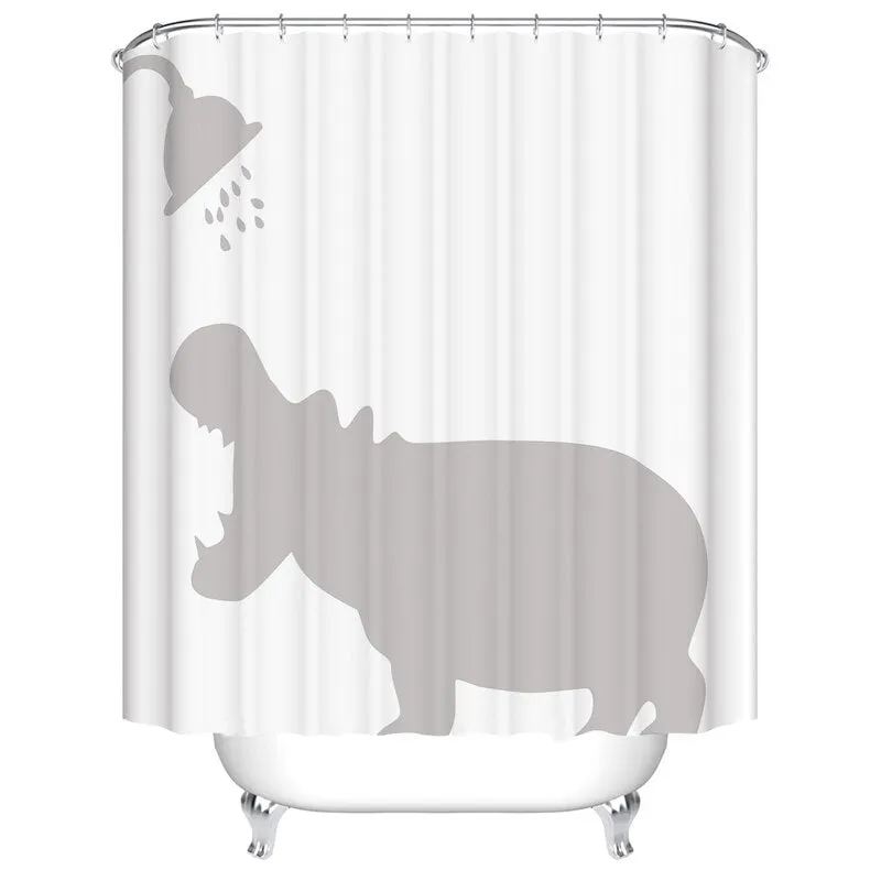 Animals Elephant Shower Curtain Bathroom Waterproof Polyester Shower Curtain Elephant Printed Curtains for bathroom shower