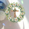 (US Local)Acrylic Special Shape Daisy Cross DIY Diamond Painting Hanging Pendants