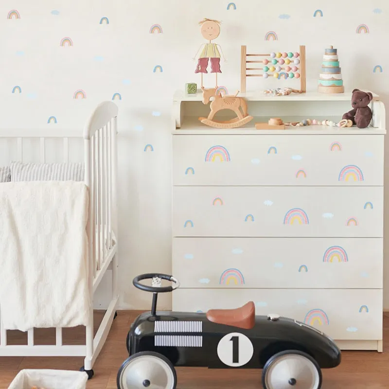 Cartoon Rainbow Weather Wall Stickers Children Nursery Waterproof PVC High Quality Decals Kids Room DIY Colorful Poster